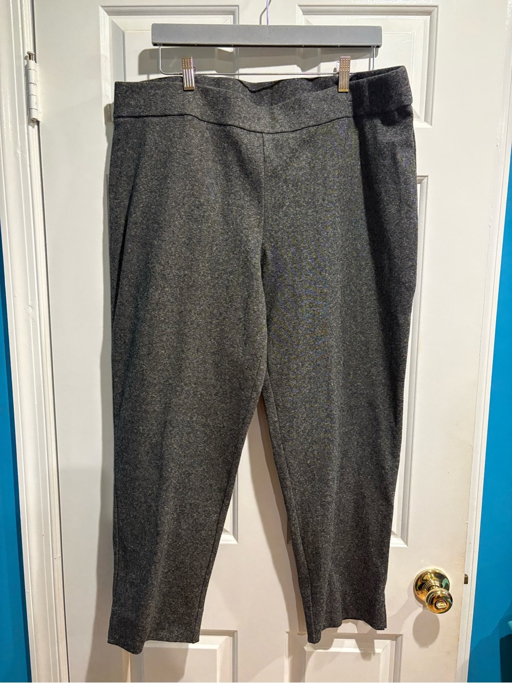 Eileen Fisher Slim Cropped Pants gray pull on sz XL new NWT minimalist